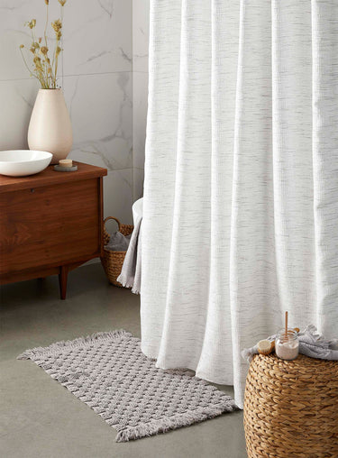 Satiny jacquard shower curtain